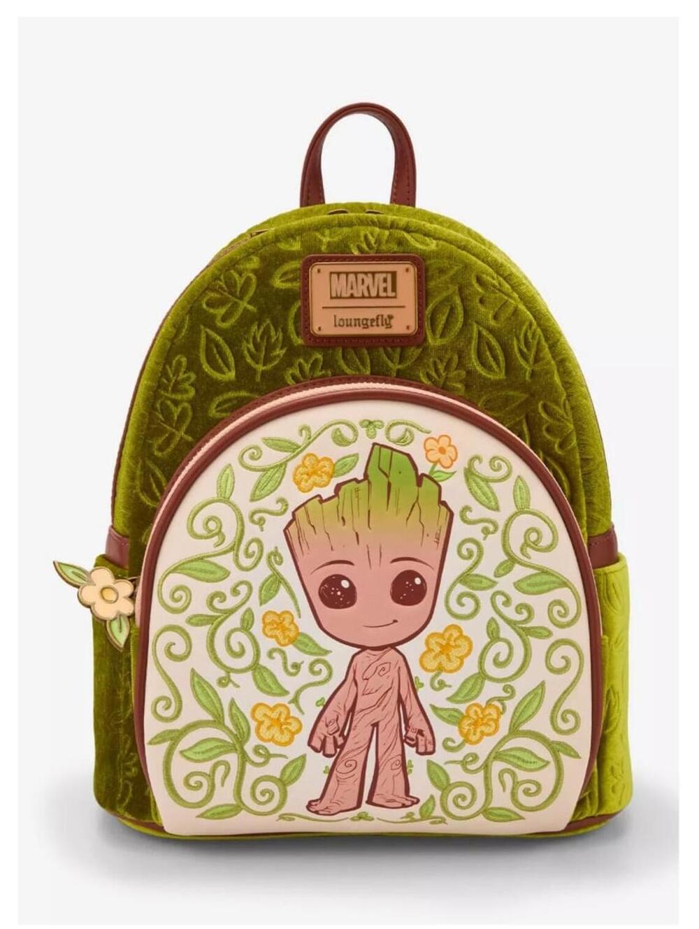 Loungefly Marvel GOTG Groot Floral Velvet Mini Backpack